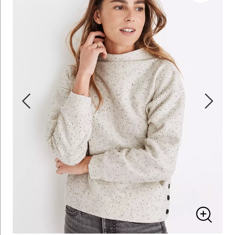 Madewell Mockneck Side-Button Sweatshirt